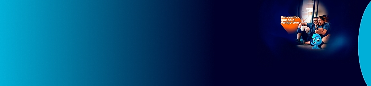 Imagem promocional da Amigo com destaque para internet fibra óptica