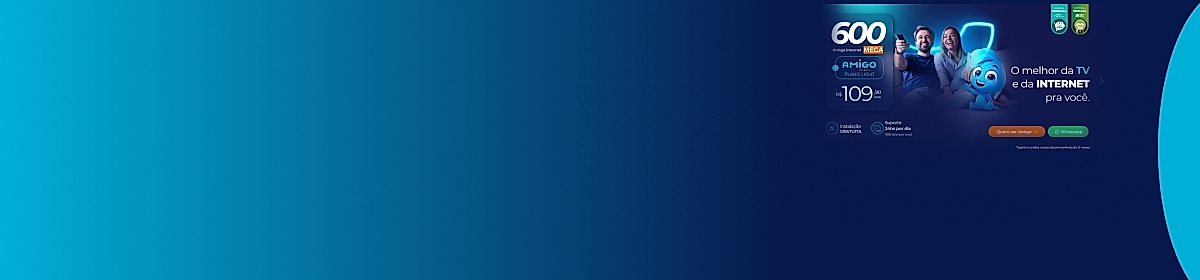 Imagem promocional da Amigo com destaque para internet fibra óptica